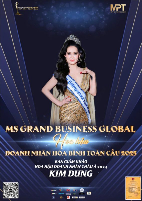 Hoa hậu Nguyễn Thị Kim Dung “cầm cân nảy mực” tại Hoa hậu Doanh nhân Hoà bình Toàn cầu 2025 mùa 2